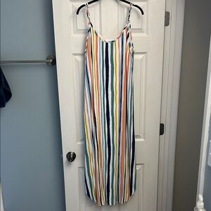 Striped Multicolor Maxi Dress- size medium